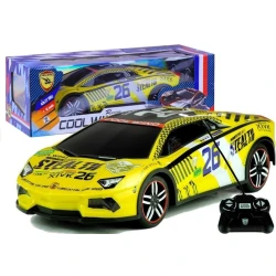 Nuotoliniu būdu valdomas sportinis automobilis R/C geltonas