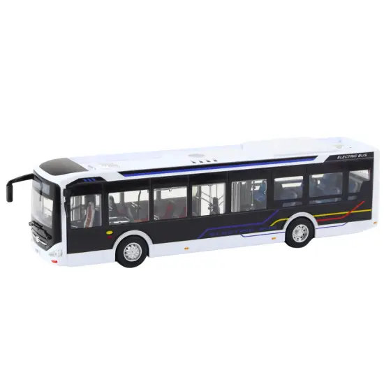Baltas miesto autobusas su garso ir šviesos efektu Autobusai