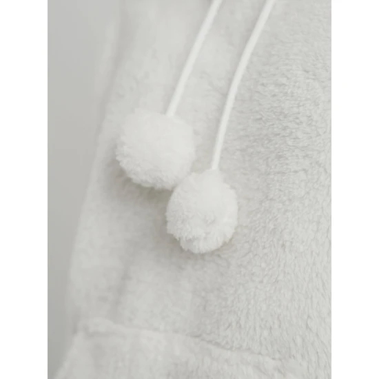 Moteriškas baltas džemperis su gobtuvu Nara Džemperiai su gobtuvu