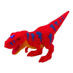 Dinozaurų transporatvimo sunkvežimis su raudonu dinozauru