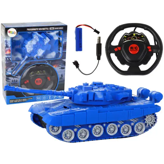 R/C tankas Nuotoliniu būdu valdomi žibintai garsas mėlyna 1:18 27MHz Radijo bangomis valdomi žaislai