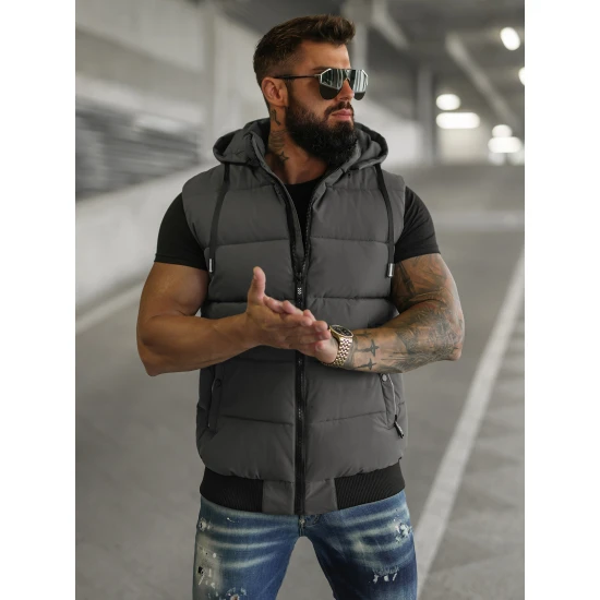 Vyriška tamsiai pilka liemenė Corles Liemenės