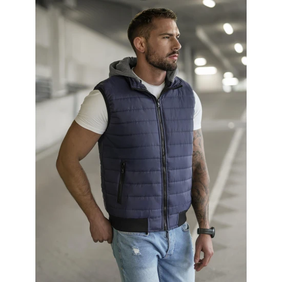 Tamsiai mėlyna liemenė su gobtuvu Naron Liemenės