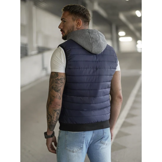 Tamsiai mėlyna liemenė su gobtuvu Naron Liemenės