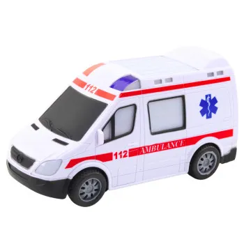 Ambulanssi, jossa on valo- ja äänitehosteet
