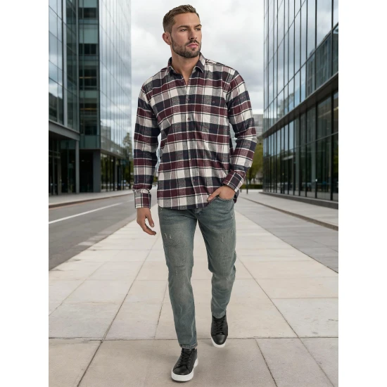 Vyriški bordo languoti marškiniai Marino Marškiniai