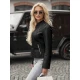 Moteriška juoda odinė striukė Emeli Moteriškos striukės