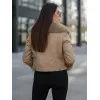Moteriška rusva odinė striukė su kailiuku Portal Moteriškos striukės