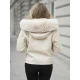 Moteriška balta striukė su kailiu Nikol Moteriškos striukės