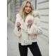 Moteriška balta striukė su kailiu Nikol Moteriškos striukės
