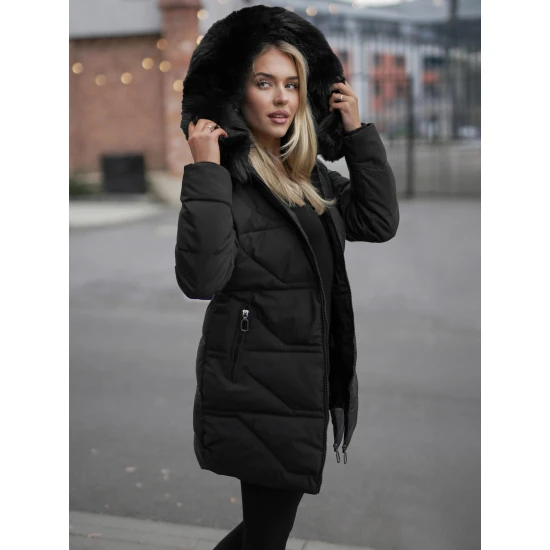 Moteriška juodos spalvos paltas Stel JS/16M9099/392Z