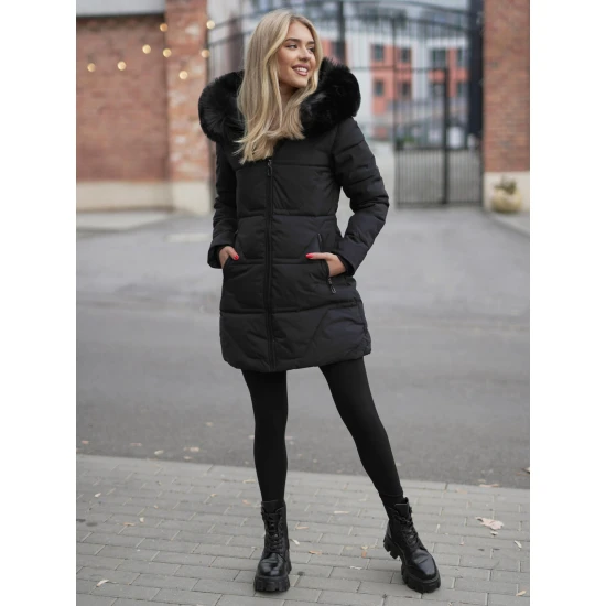 Moteriška juodos spalvos paltas Stel JS/16M9099/392Z