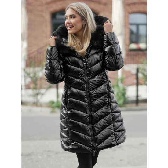 Juodos spalvos žieminė moteriška striukė Marisa JS/16M9100/392Z