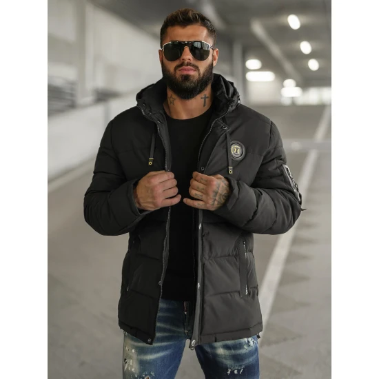 Vyriška juoda žieminė striukė Lorenco JS/57M7503/392