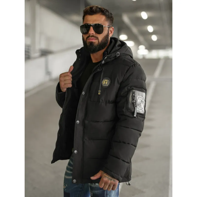 Vyriška juoda žieminė striukė Lorenco JS/57M7503/392