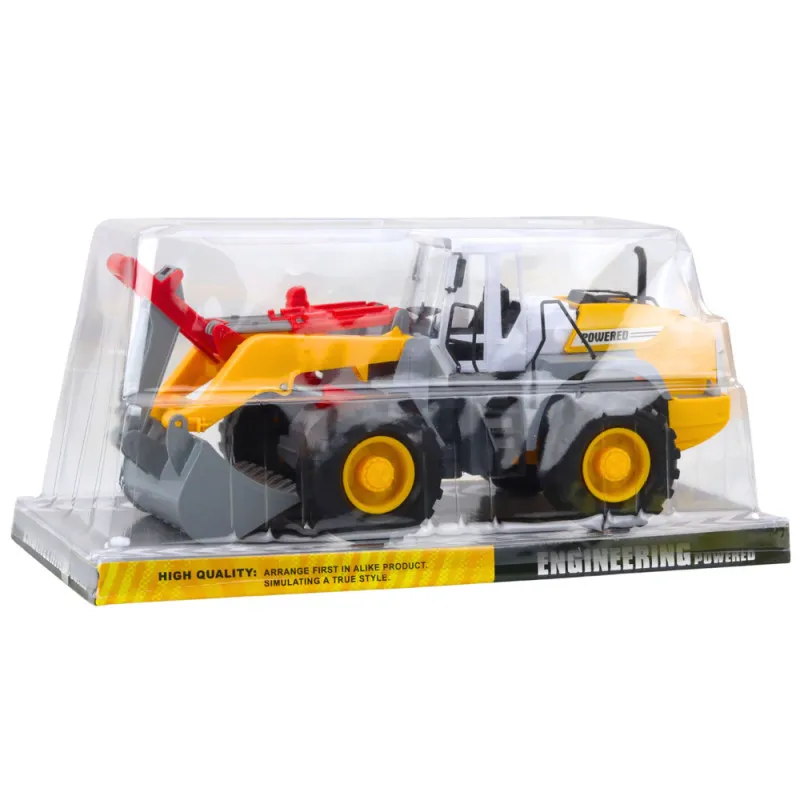 Geltonas/pilkas ekskavatorius-krautuvas Statyba ir žemės ūkis