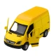 Geltonas pristatymo autobusas su šviesos ir garso efektu Autobusai