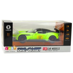 Žalias sportinis automobilis su atidaromomis durimis