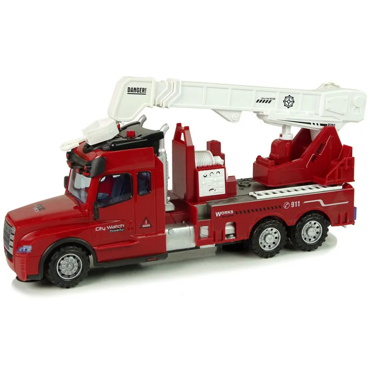 Remote Control Fire Truck Remote Control 2.4G Lights Sounds Red Radio-controlled toys