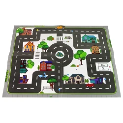 Automobilių rinkinys su šviesoforais ir kelio ženklais