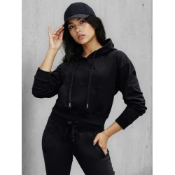 Moteriškas juodas džemperis su gobtuvu Sonia