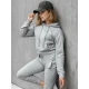 Moteriškas šviesiai pilkas džemperis su gobtuvu Sonia Džemperiai su gobtuvu