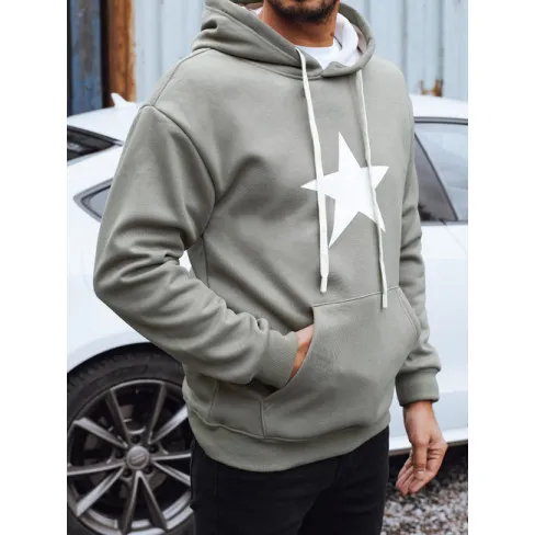 Men's gray hoodie Star. Hooded jumpers