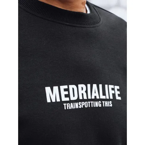 Męski czarny sweter Medrialife Swetry bez kaptura