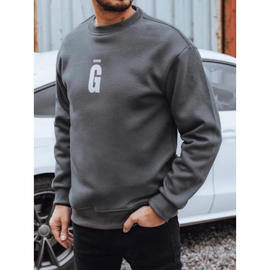 Vyriškas tamsiai pilkas džemperis Gala Džemperiai su užrašais