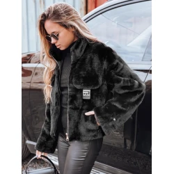 Moteriškas juodas trumpas kailinis paltas Ariel