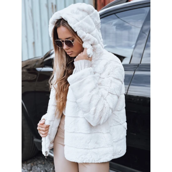 Moteriškas rusvas kailinis švarkas Santa