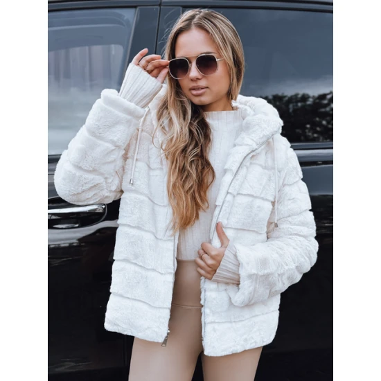 Moteriškas rusvas kailinis švarkas Santa