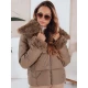 Moteriška ruda trumpa striukė su kailiu Flora Moteriškos striukės