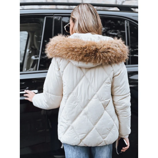 Moteriška balta žieminė striukė su gobtuvu Mari Moteriškos striukės