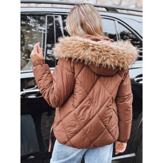 Moteriška ruda žieminė striukė su gobtuvu Mari Moteriškos striukės