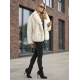Moteriška balta kailinė striukė Moda Moteriškos striukės