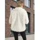 Moteriška balta kailinė striukė Moda Moteriškos striukės