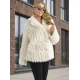 Moteriška balta kailinė striukė Moda Moteriškos striukės