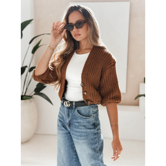 Moteriškas rudas megztinis Lorel Moteriški megztiniai