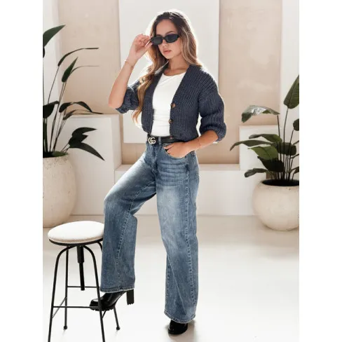Women's blue knitted cardigan Lorel Women's sweaters