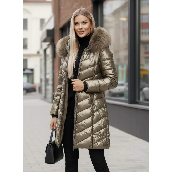 Auksinės spalvos žieminė moteriška striukė Marisa JS/16M9100/403Z