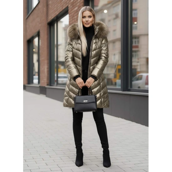 Auksinės spalvos žieminė moteriška striukė Marisa JS/16M9100/403Z