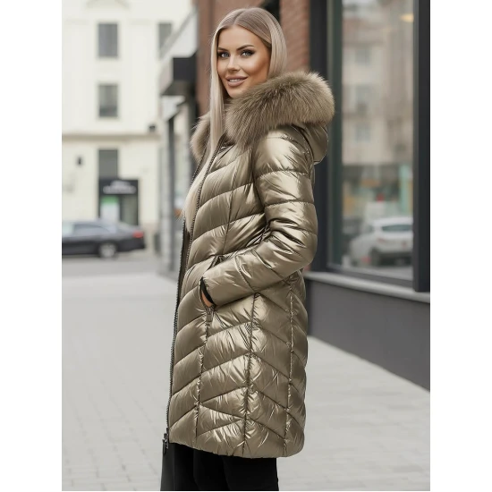 Auksinės spalvos žieminė moteriška striukė Marisa JS/16M9100/403Z