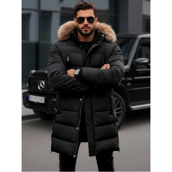 Vyriška juoda žieminė striukė Bruno JS/19M1290/392