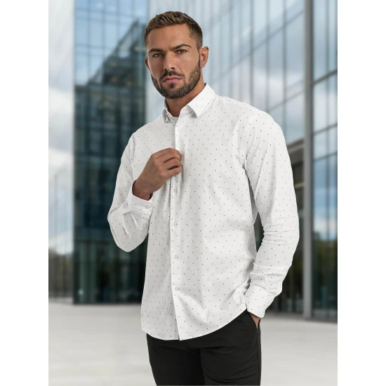 Vyriški baltos spalvos marškiniai Royal Marškiniai