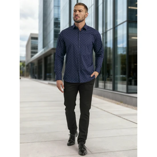 Vyriški tamsiai mėlyni marškiniai Royal Marškiniai