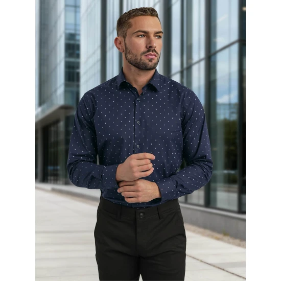 Vyriški tamsiai mėlyni marškiniai Royal Marškiniai