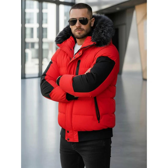 Žieminė raudona vyriška striukė Vitor O/M798Z