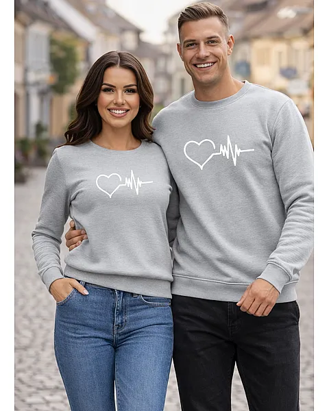 Šviesiai pilki džemperiai Širdis (baltas)