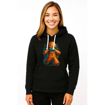 Black Hooded Sweatshirt Ginger Cookie